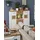 Quartier Highboard 122 x 122 x 39 cm Weiß / Eiche