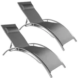 Tectake Sonnenliege 180 x 59 x 50 cm grau 2 St.