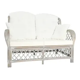 vidaXL 2-Sitzer-Sofa Grau Rattan
