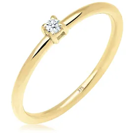 Elli DIAMONDS Verlobungsring Diamant 0.03 ct. 375 Gelbgold Ringe Damen