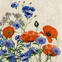 Home fashion Recyclingservietten „Wild Poppies“, 33x33 cm, 2-lagig, Home Fashion®, 20 Stück