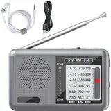 Doiyislem UKW MW Radio - Batteriebetriebenes Radio Mit Kopfhöreranschluss | Wiederaufladbarer Kurzwellenempfänger Für Senioren, Reisen, Outdoor Und Camping