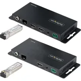 Startech COM 4K HDMI over Fiber Extender Kit, 4K 60Hz 3300ft 1km Single Mode/1000ft 300m Multimode LC (Kabel), Video Zubehör, Schwarz