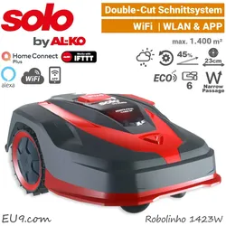 SOLO by ALKO Robolinho 1423 W M‰hroboter mit WLAN, Eco-Mode, Smarthome, Alexa, ++Verlege SET