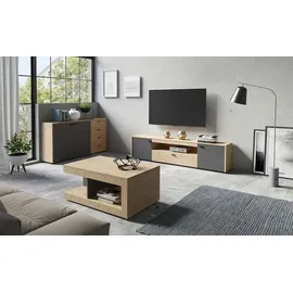 Forte Quadro 77,2 x 112,7 x 29,6 cm sonoma eiche/weiß