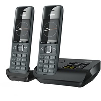 Gigaset Comfort 520A Duo - 2 Schnurlose DECT-Telefone mit Anrufbeantworter - Elegantes Design - Beste Audioqualität mit Freisprechfunktion - Anrufschutz - Adressbuch 200 Kontakten, Titan-schwarz