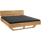 Linea Natura Balkenbett, Wildeiche, Holz, Wildeiche, massiv, 180x220 cm, in verschiedenen Größen erhältlich, Schlafzimmer, Betten, Doppelbetten