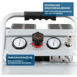 Hyundai Silent Kompressor SAC75008 (9 bar, 8L tragbar, ölfrei 49 dB, 750 W | 1 PS)