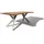 Massivmoebel24 Baumtisch Akazie 220 x 100 x 76 cm natur lackiert silber matt