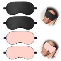 VNBWEVJ Verstellbare Seide Schlafmaske 4er Set Reine Seide Augenmaske Verstellbare Augenbinde Augen-Abdeckung 100% Seidenschlafmaske Für Damen Und Herren Unisex Set Für Zu Hause Oder Auf Reisen