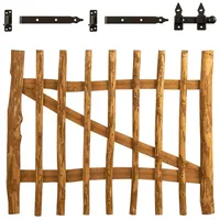 BooGardi Gartentor Holz imprägniert in 14 Größen · 90 cm hoch · 100 cm breit · 7·9 cm Lattenabstand · Haselnuss Bauerntor/Zauntor für Staketenzaun