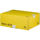 Versandkarton 460x333x174mm MAILBOX XL mit Steckverschluss wiederverschließbar gelb
