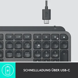 Logitech MX Keys for Business, schwarz, Logi Bolt, USB/Bluetooth, DE (920-010244)