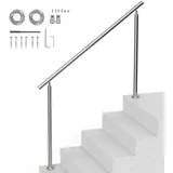 Vevor Handläufe für Außentreppen, 59 Zoll/150 cm langes Treppenhandlauf-Set, Übergangsgeländer aus Edelstahl mit Montagesatz, doppelsäulige Treppenhandläufe für Senioren, Veranda und Terrasse