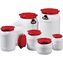 curtec deutschland gmbh Weithalsfass 3,6l PE weiß m.rotem Deckel o.Tragegriffe Einfüllöffnung-D.137mm