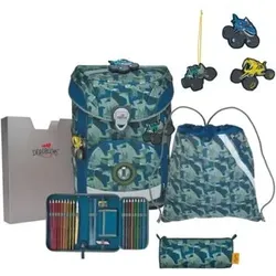 DERDIEDAS 8509156 5-teiliges Schulrucksack-Set Ergoflex Easy Monster Truck