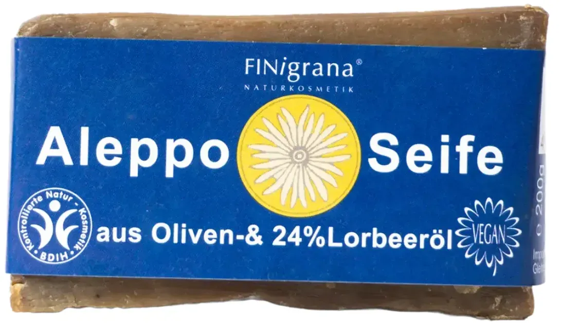 FINigrana Aleppo Olivenölseife mit 24 % Lorbeeröl 200 g