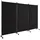 Costway Paravent 3 tlg. auf Rollen, Klappbar, Metallrahmen, 262x180 cm schwarz