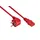 Kabelmeister Netzkabel Schutzkontakt-Stecker Typ E+F (90° gewinkelt) an Kaltgeräte-Buchse C13, rot 0,75mm2 0,5m