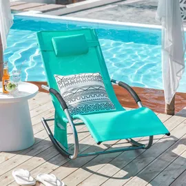 SoBuy OGS28 Sonnenliege 200 x 65 x 30 cm Helltürkis