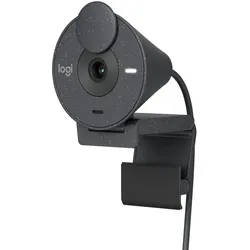 Logitech Brio 300 Full HD Webcam - GRAPHITE, USB-C Anschluss, Integriertes Mikrofon, Abdeckblende, Monitor-/Notebook-Halterung