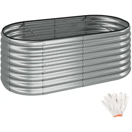 Tectake Flormma 160 x 80 x 60 cm Silber