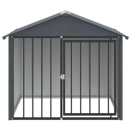 vidaXL Hundehütte mit Dach 117 x 103 x 102 cm Stahl Schwarz