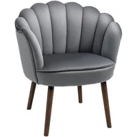 Homcom Esszimmerstuhl Küchenstuhl Polyester Gummiholz Dunkelgrau Kunststoff, 66x78.5x66 cm