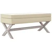 vidaXL Hocker mit Stauraum 110x45x49 cm Leinen