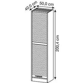 Hammerbacher Q-Line Rollladenschrank 50 x 40 x 200,4 cm braun