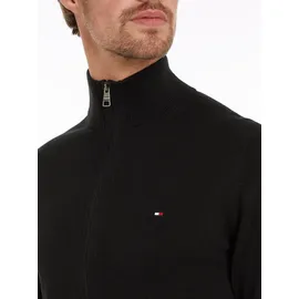 Tommy Hilfiger Cardigan TOMMY HILFIGER "PIMA ORG CTN CASHMERE ZIP THRU", Herren, Gr. XXL (56), schwarz, Strick, Obermaterial: 95% Baumwolle, 5% Kaschmir, Rippstrickbündchen, Strickjacken