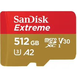 Extreme A2 MicroSDHC Speicherkarte 512 GB Class 3 (U3) Klasse 10 (Versandkostenfrei)