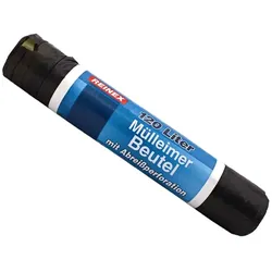 Müllbeutel 120 L schwarz 10 Stück Reinex Pack Müllsäcke mit Zugband und Abreißperforation