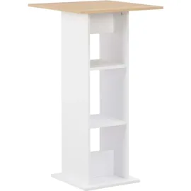 vidaXL Bartisch 60 x 60 x 110 cm Weiß und Sonoma-Eiche
