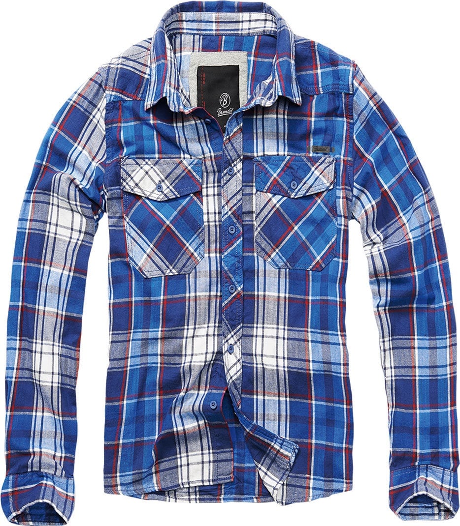 Brandit Check Shirt, blauw, XL Voorman