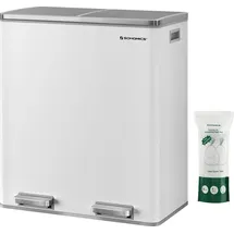 Songmics Mülltrenner 2 x 30,0 l weiß