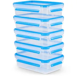 Emsa Clip & Close rechteckig blau 0,8 l 5-teiliges Set