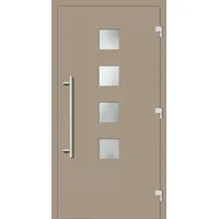 Sichere Haustür "BEATRICE" 79 mm RC3 Graubeige RAL 1019 außen öffnend DIN rechts