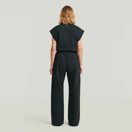 G-Star Soft Sculpt Jumpsuit aus Viskose-Mix mit Reißverschluss und Gürtel, Dunkelblau, - XS