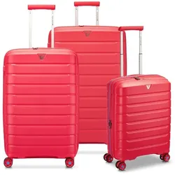 Roncato B-Flying 4 Rollen Kofferset 3-teilig mit Dehnfalte radiant red