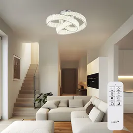 GLOBO Deckenleuchte 1 LED Kristalle silberfarben