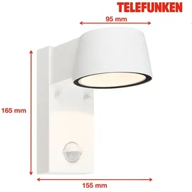 Telefunken LED-Outdoor-Wandleuchte Sensor 16,5 cm x 9,5 cm x 15,5 cm Weiß