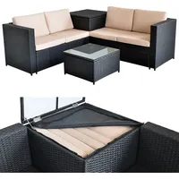 MuCoLa Gartenmöbel Sitzgruppe Sofa Sitzgarnitur Auflagenbox Couch Ecksofa Wohnlandschaft