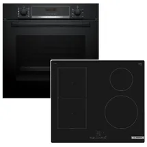 Bosch Backofen-Set Pyrolyse AutoPilot+Induktionskochfeld PowerBoost CombiZone autark 60cm