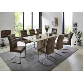 Hela Polsterschwingstuhl Paula Mikrofaser braun 2er Set