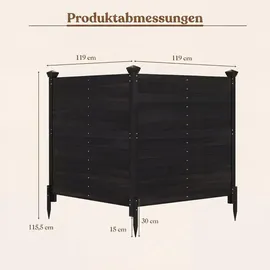 Costway Zaunpfahl 19 x 114 cm Weiß/Kunststoff