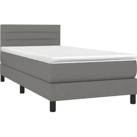 vidaXL Boxspringbett 100 x 200 cm Dunkelgrau