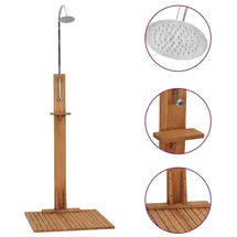 vidaXL Gartendusche 75 x 210 cm massivholz teak