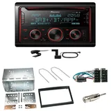 Pioneer FH-S820DAB DAB+ Bluetooth FLAC Einbauset für Peugeot 307 Citroen C2 C3