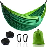 zouway Outdoor-camping-hängematte – Superleichte, Tragbare Fallschirmhängematte Mit Zwei Baumgurten – Aus Nylon – Reisebaum (dunkelgrün, 280 X 140 Cm)